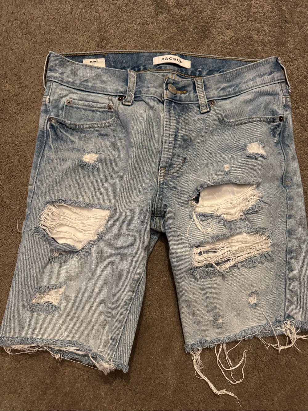 PacSun Light Blue Ripped Jean Shorts